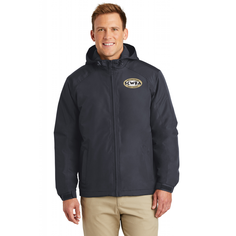 J327  Port Authority® Hooded Charger Jacket; EMBROIDER LOGO